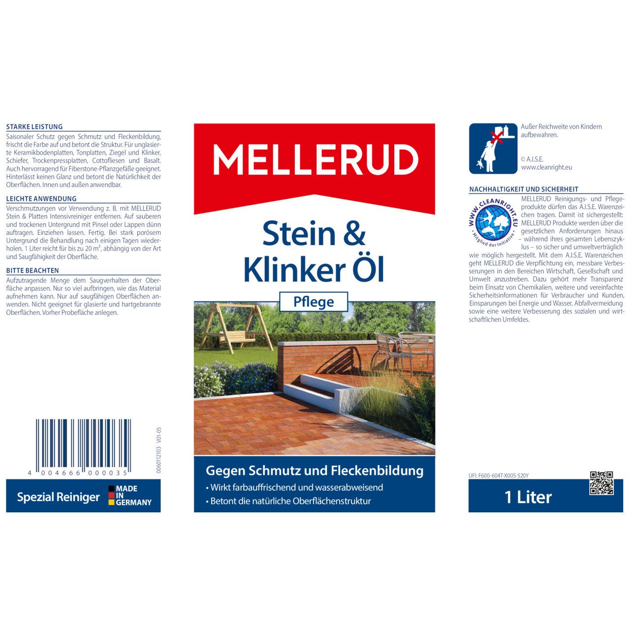 Mellerud Stein & Klinker Öl Pflege 1,0 l Steinbodenreiniger (1 l)
