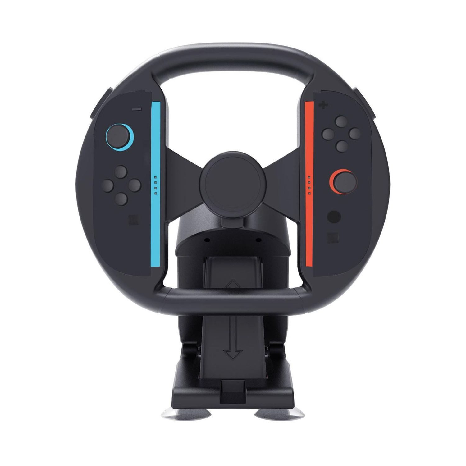 Wigento Handyhülle Für Nintendo Switch 2 Lenkrad-Stand (Desktop Racing Wheel) Schwarz, Saugnäpfe für festen Halt, abnehmbares Lenkrad