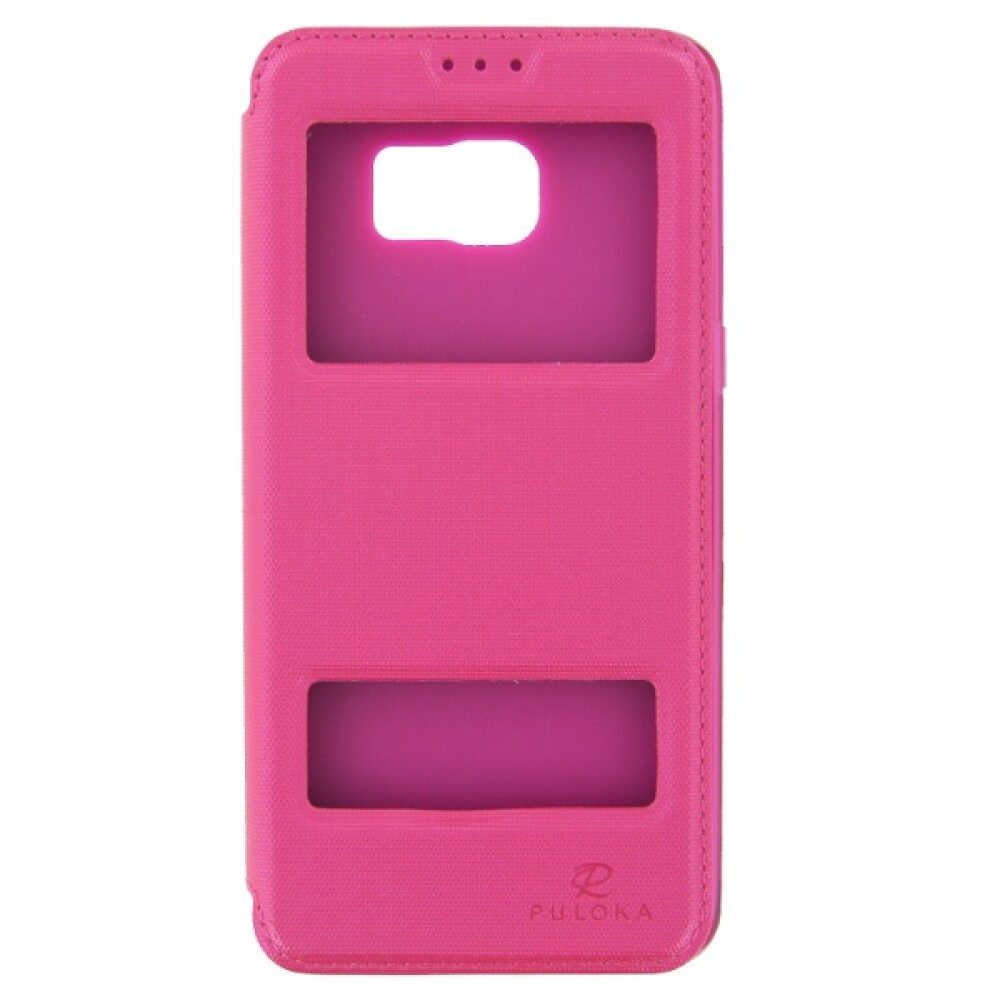 Handytasche Flip Case Handyhülle für Samsung Galaxy S6 Edge Plus Pink Schutz Tasch (Flip Cover)