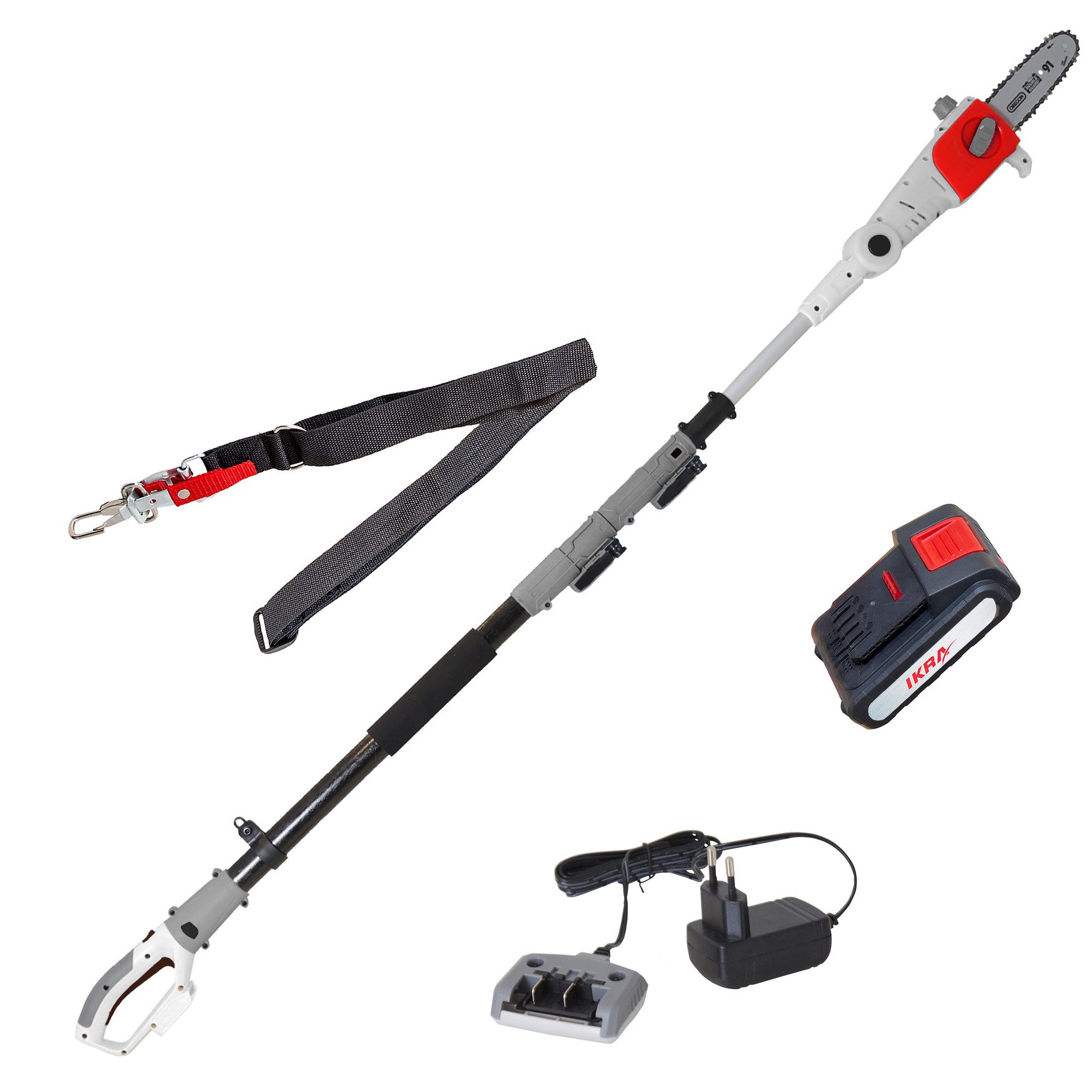 ikra GmbH Akku-Hochentaster ICPS 2020, bis 4 m Arbeitshöhe, (inkl. Akku & Ladegerät), 20 cm Sägelänge, bis 4m Arbeitshöhe, besonders leicht (3,7 kg)