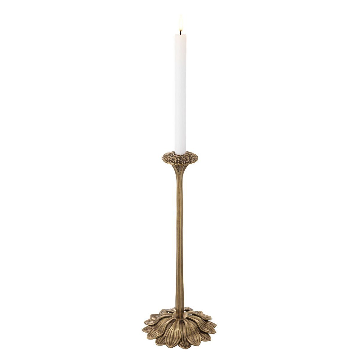 Casa Padrino Kerzenhalter Luxus Kerzenhalter Vintage Messingfarben / Schwarz 19 x H. 47 cm - Luxus Qualität | Kerzenständer