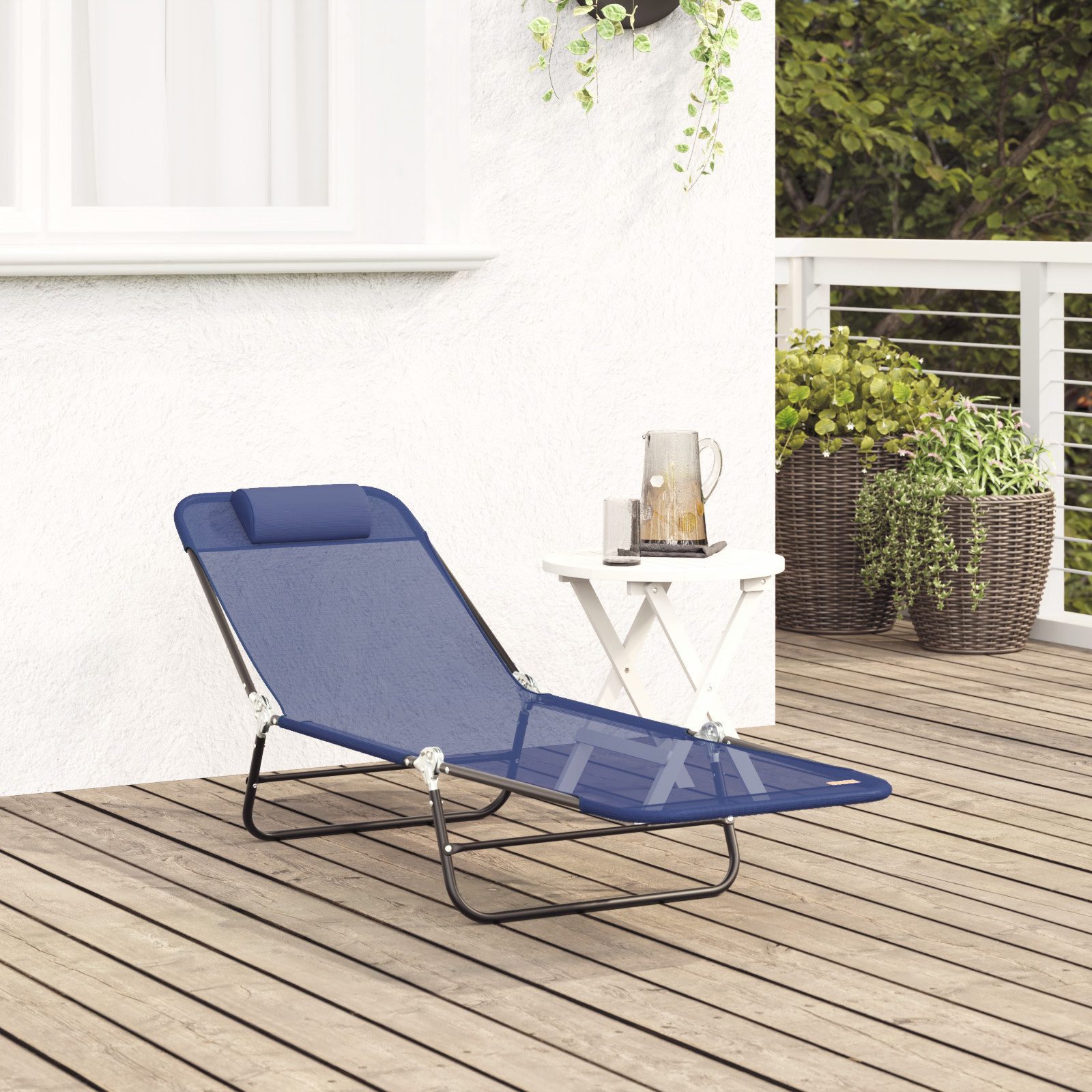 vidaXL Gartenliege Faltbare Sonnenliege mit Kopfstütze günstig online kaufen