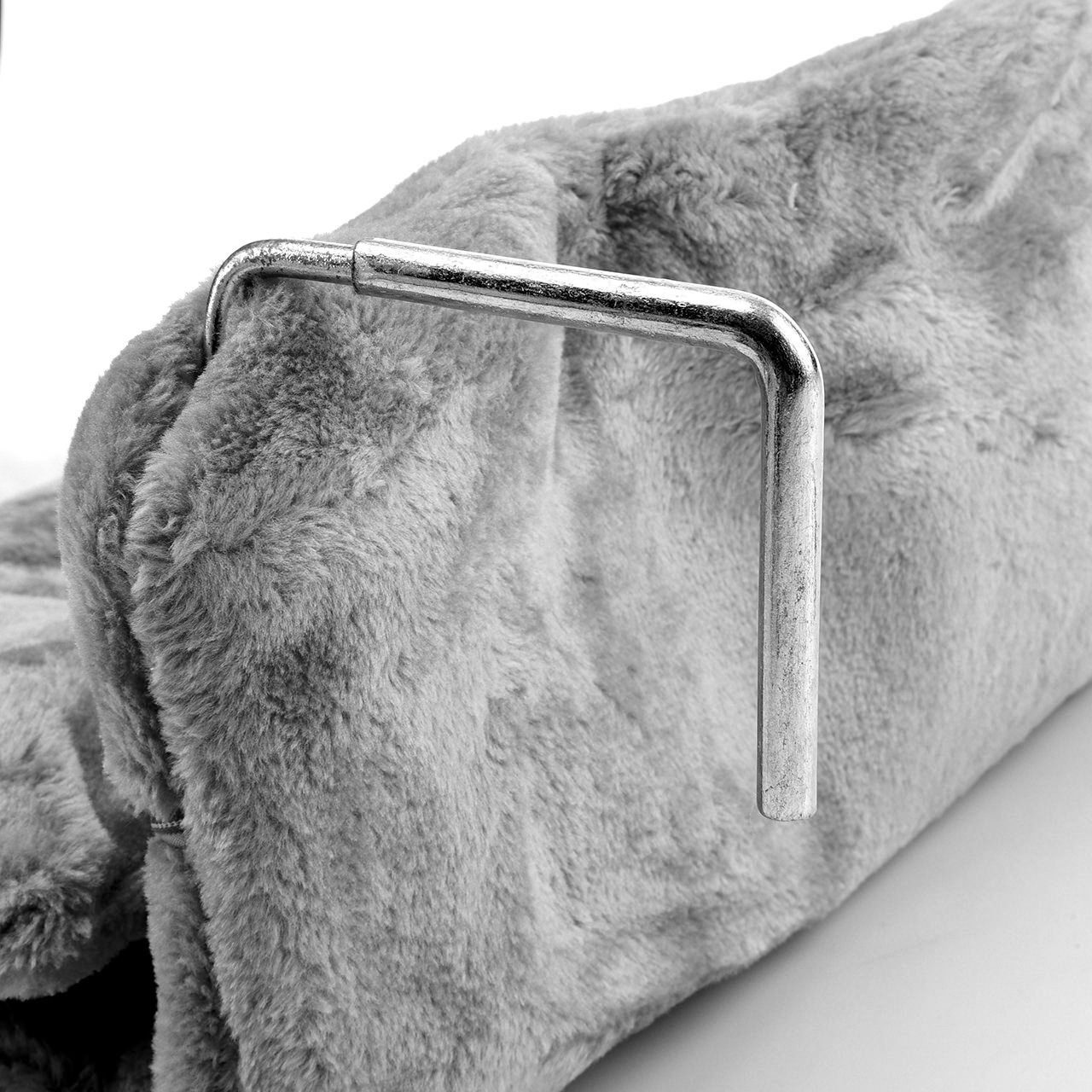 Canadian Cat Company Katzen-Hängematte Kuschelsack - Kuschelbett für die Heizung, verstellbar - grau, Plüsch, Mit Haken zum Einhängen an Heizungen mit einer dicke von 9 - 12cm