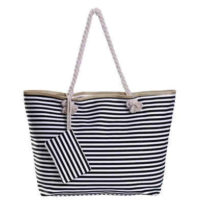 DonDon Strandtasche Shopper wasserabweisende Tasche (2-tlg), Große Strandtasche, mit Reißverschluss, inkl. kleinem Beutel