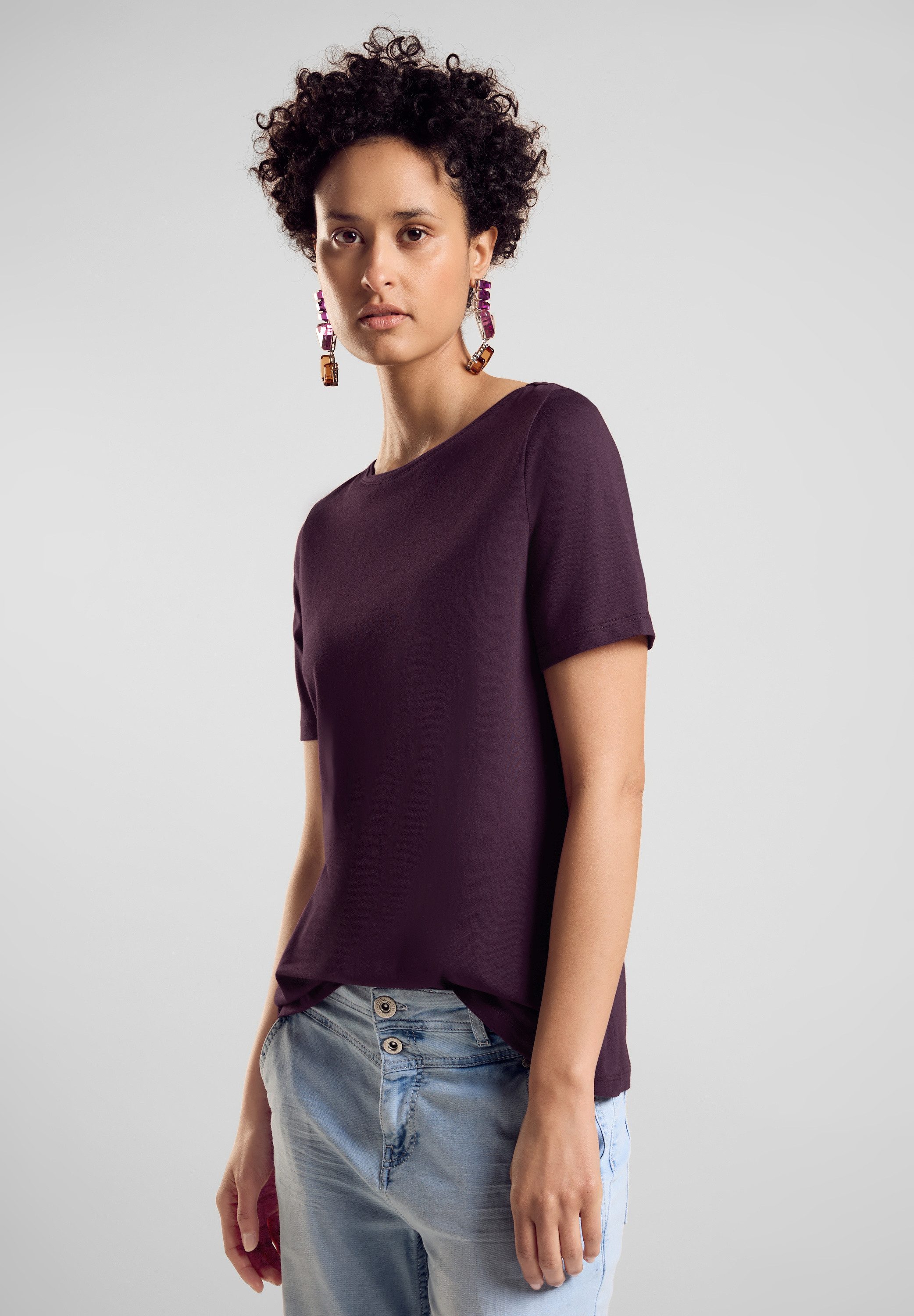 STREET ONE T-Shirt mit U-Boot-Ausschnitt