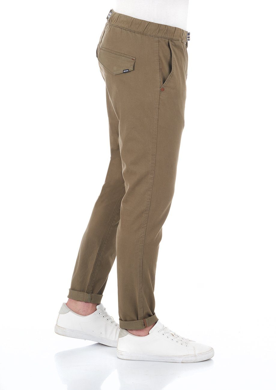 riverso Chinohose Herren Stoffhose RIVMalte Slim Fit Stretch Freizeithose mit Gürtel