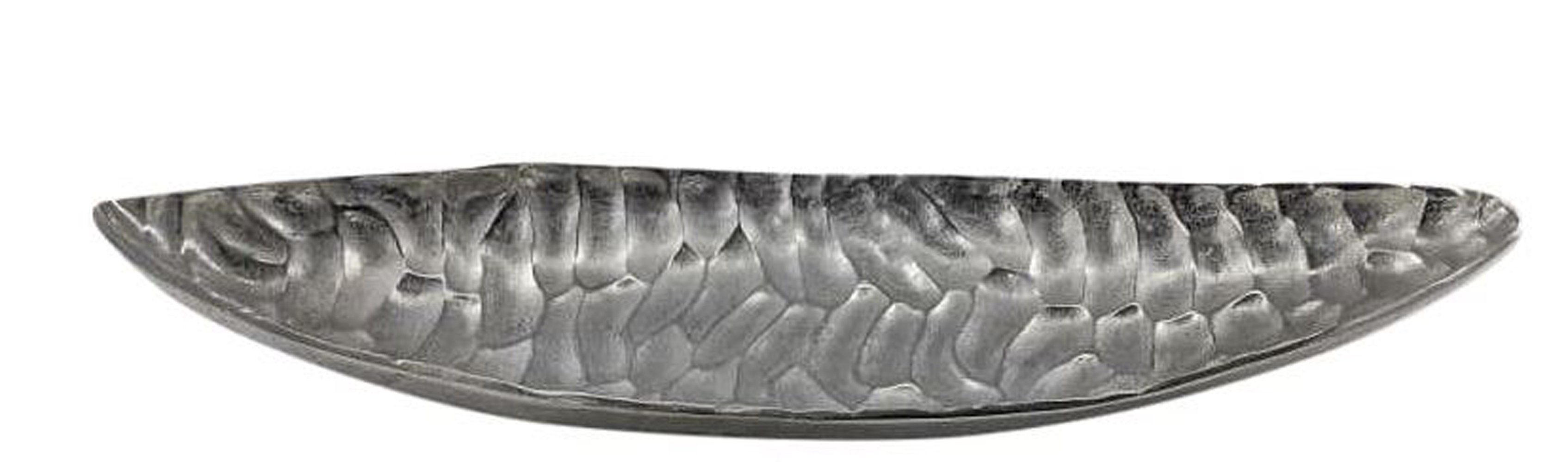 oval 55x19x6cm Dekoschale LaCasa Wunderschöne Nickel Alu antik (1 gewellt St) Schale silber