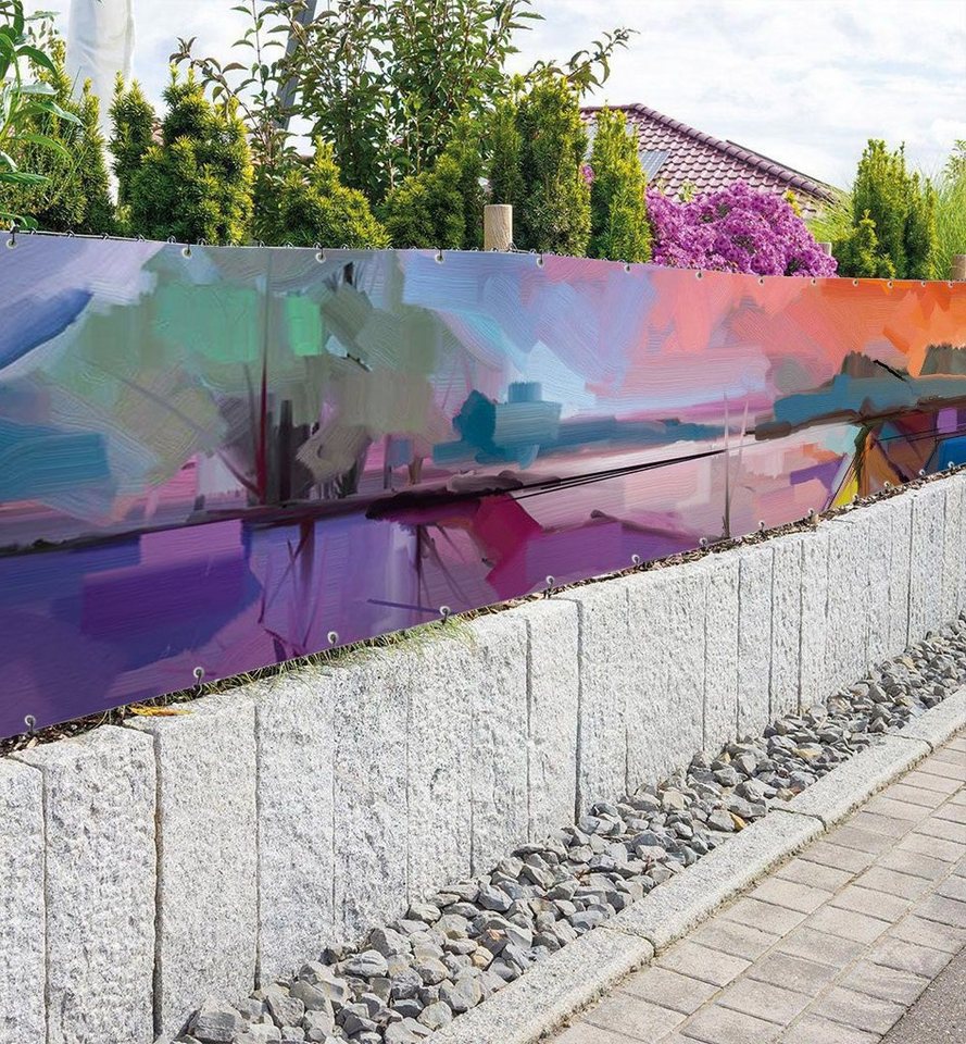 Thumbnail - MyMaxxi Sichtschutzzaunmatten Zaunbanner Abend am See Sichtschutz Garten Zaun
