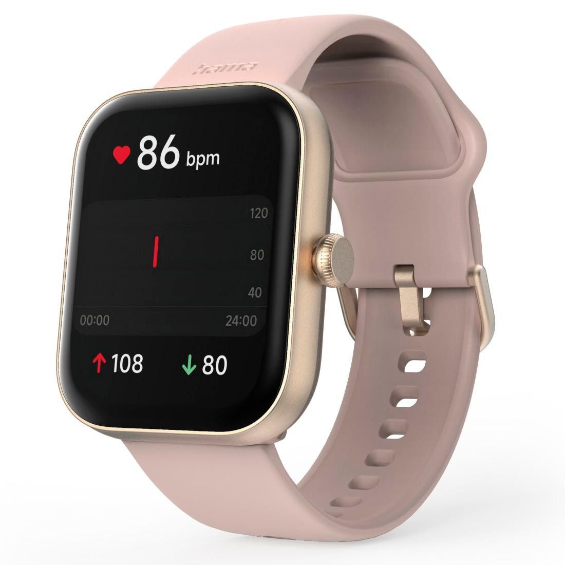 Hama Smartwatch 1,65“ (Telefonfunktion, WhatsApp, E-Mail etc., wasserdicht) Smartwatch (1,65 Zoll)