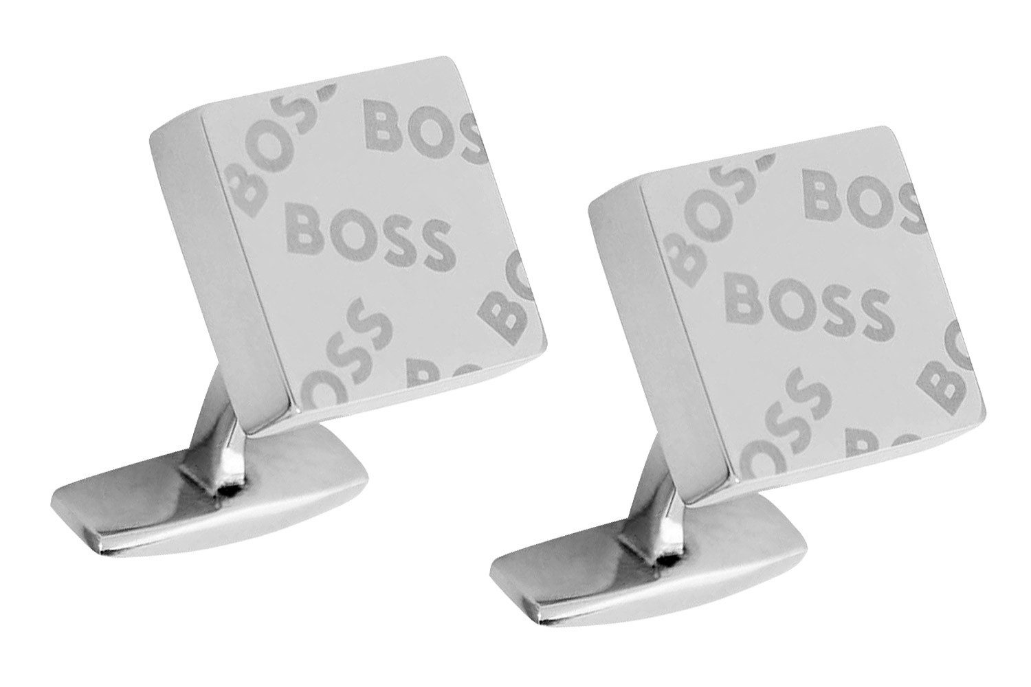 BOSS Manschettenknöpfe Quadratisch Silberfarben Cross