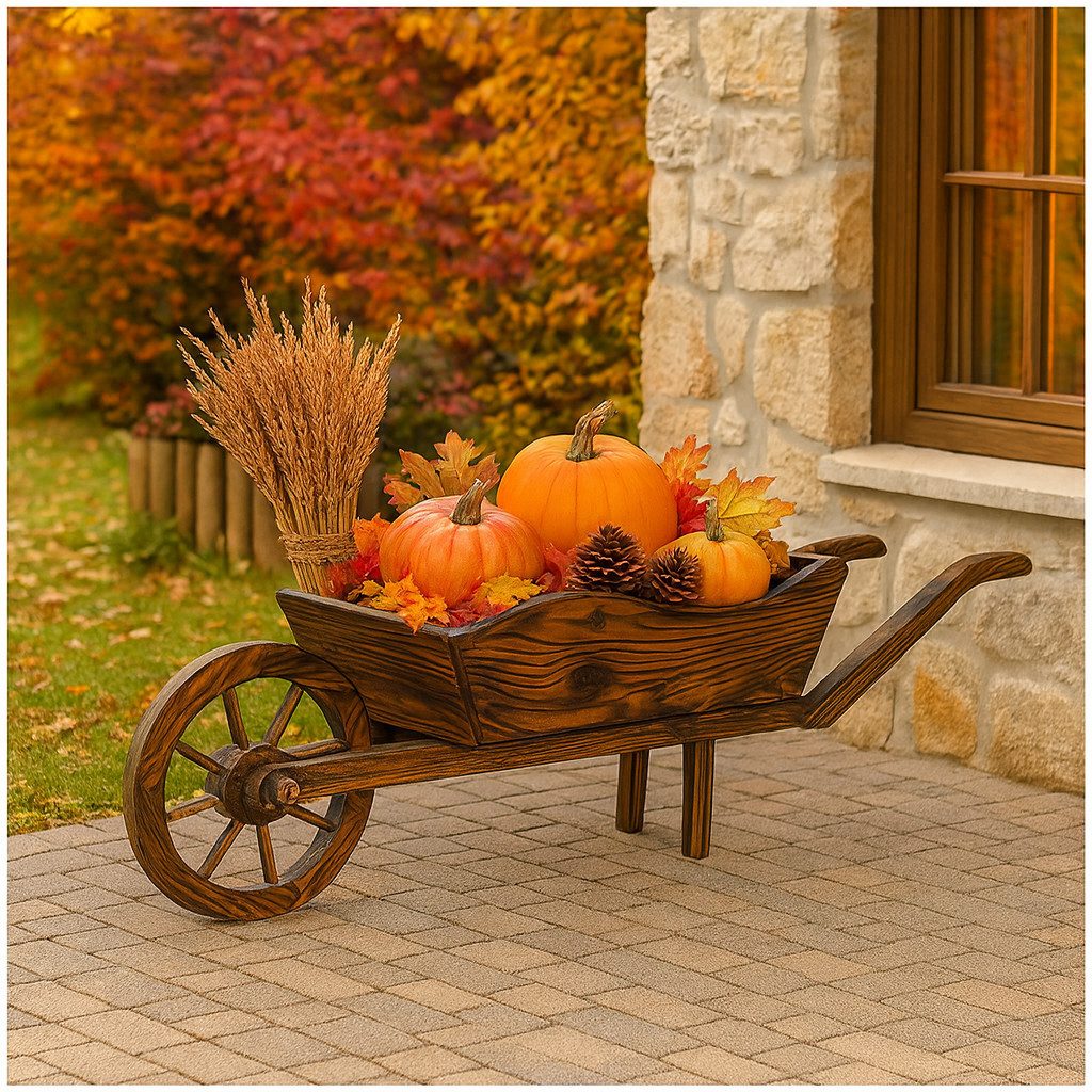 HTI-Line Gartenfigur Dekoschubkarre Sommerset, (Stück, 1 St., 1 Schubkarre ohne Dekoration), Gartendekoration