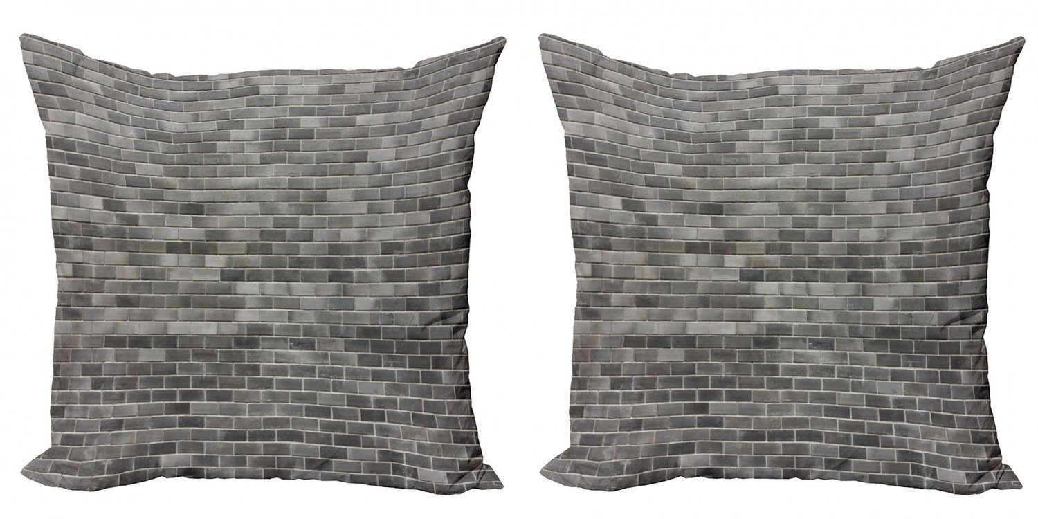 Kissenbezüge Modern Accent Doppelseitiger Digitaldruck, (2 und Grau Stück), Brick-Wand-Fliesen Abakuhaus Weiß
