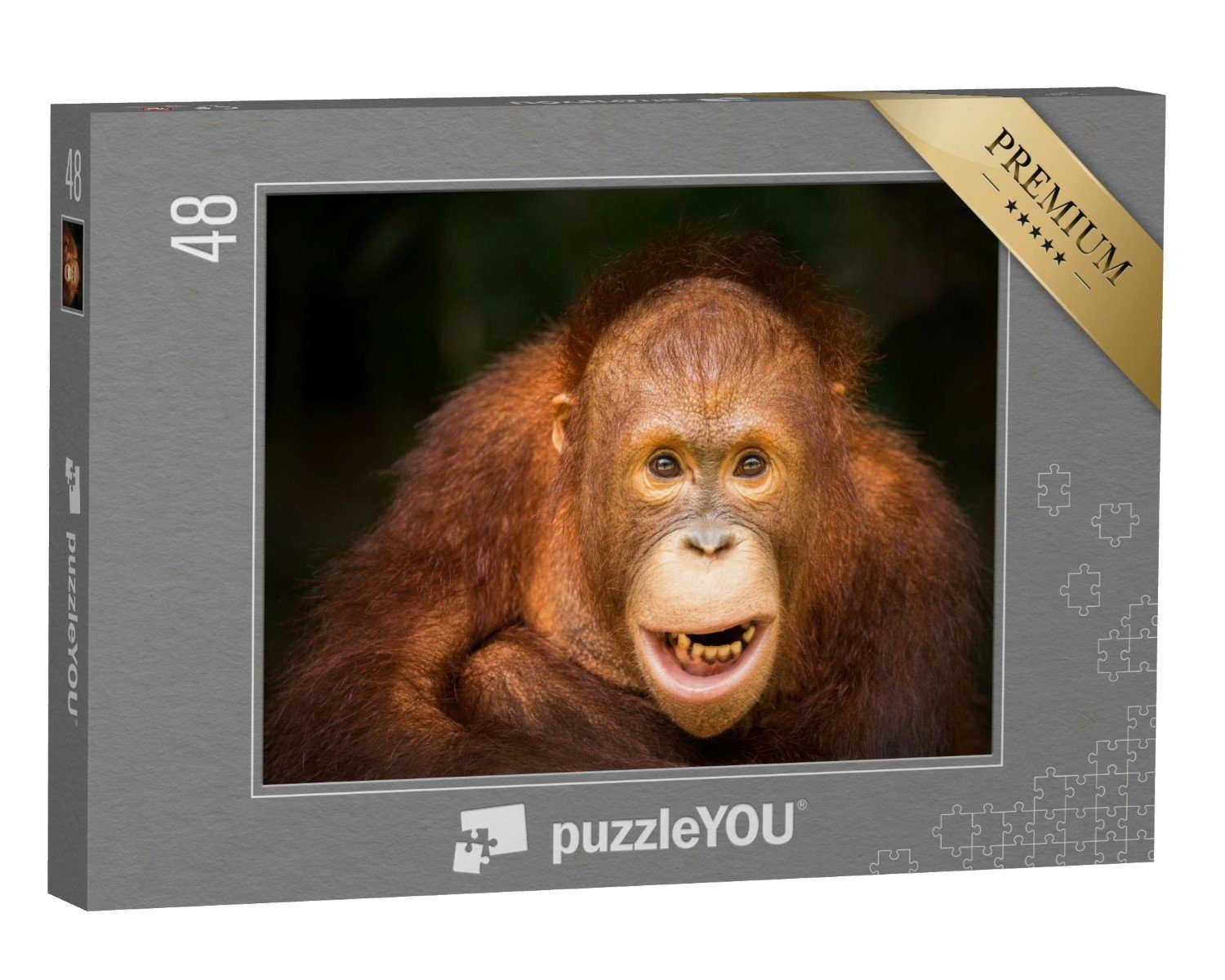 puzzleYOU Puzzle Orang-Utan, 48 Puzzleteile, puzzleYOU-Kollektionen Orang-Utan, Tiere in Dschungel & Regenwald