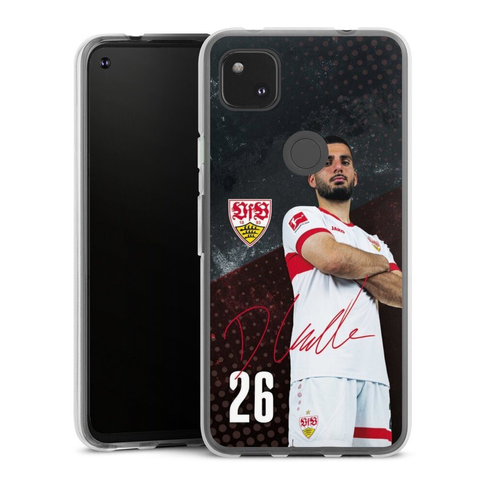 DeinDesign Handyhülle VfB Stuttgart Deniz Undav Offizielles Lizenzprodukt Deniz Undav 24/25, Google Pixel 4a Silikon Hülle Bumper Case Handy Schutzhülle