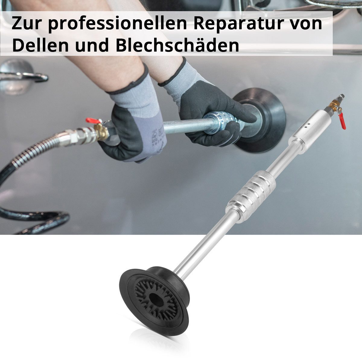 STAHLWERK Reparatur-Set Dellenzieher PDZ-620 ST Pneumatischer Gleithammer, Paket, 1-St., Einzelgerät, zur professionellen Reparatur von Kfz Karosserien