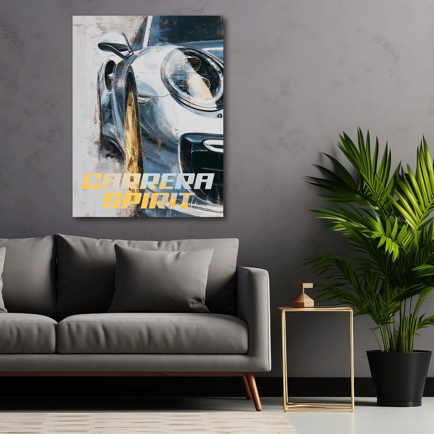 Artedinoi Leinwandbild Auto Porsche Frontansicht Leinwandbild Wandbild Kunstdruck XL Wanddeko, Sportwagen-Frontansicht