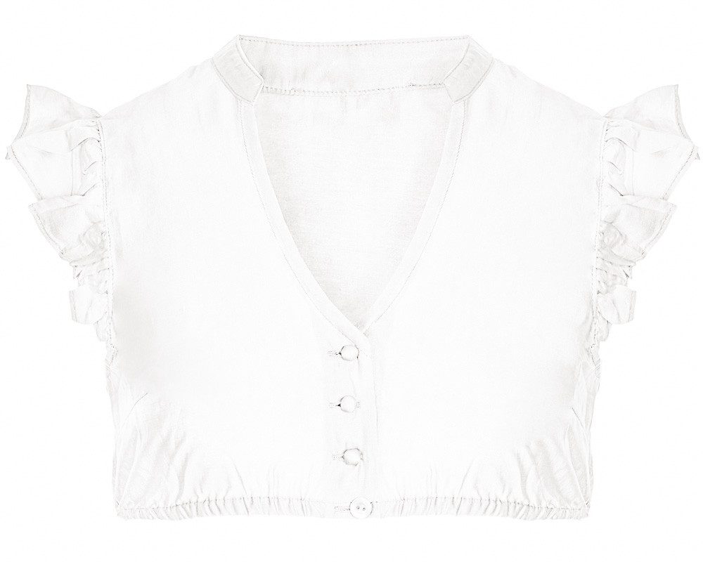 KRÜGER COLLECTION Dirndlbluse Dirndlbluse Leda Flügelarm ecru