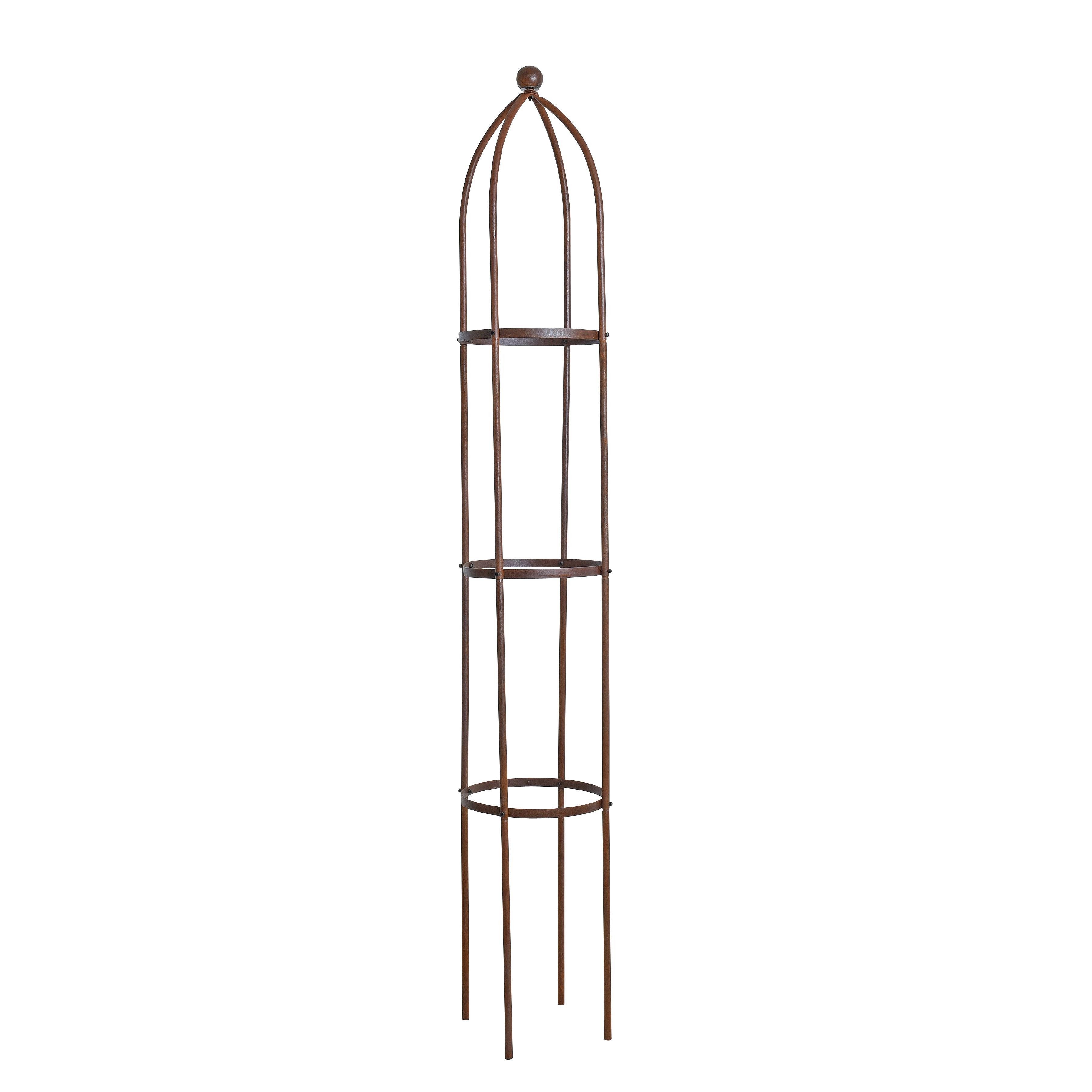 ESTEXO Rankgitter Rankhilfe Ranksäule 200cm Edel-Rost Rankobelisk Rosenturm Rankgestel