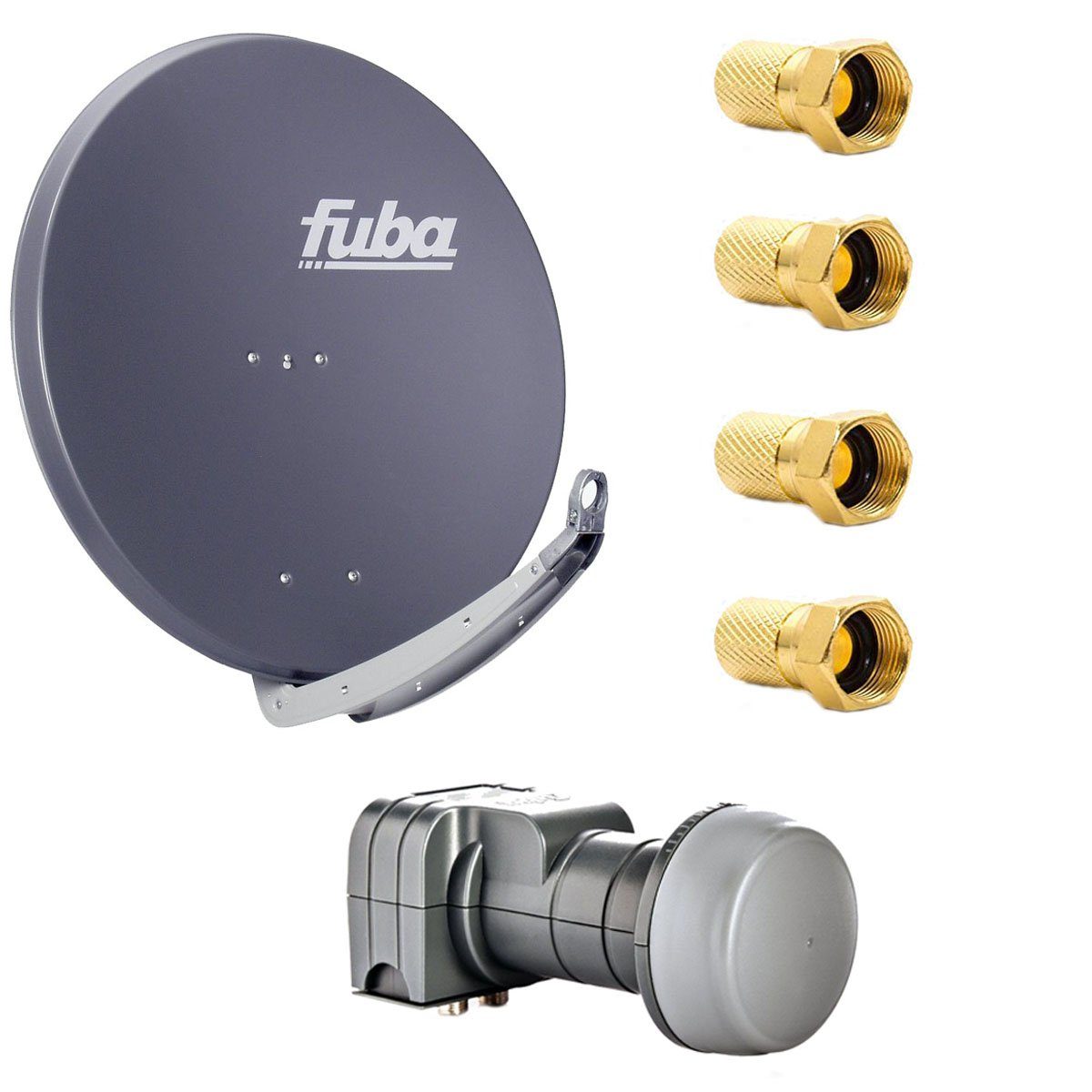 DAA 850 A Antenne 85 cm Alu Anthrazit DEK 217 Twin LNB 4 F-Stecker SAT-Antenne