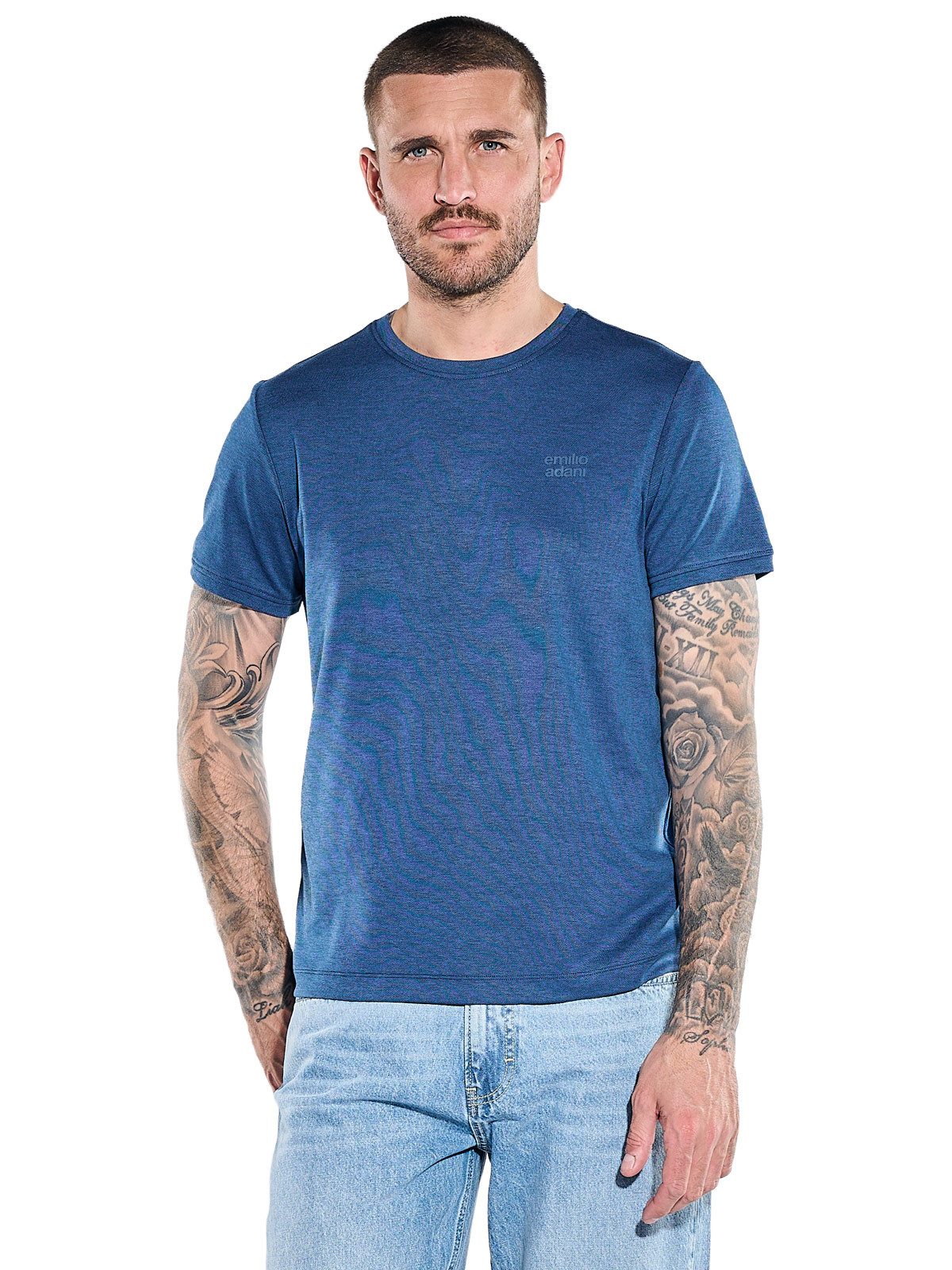 T-Shirt Herren T-Shirt aus Material, Brilliantblau