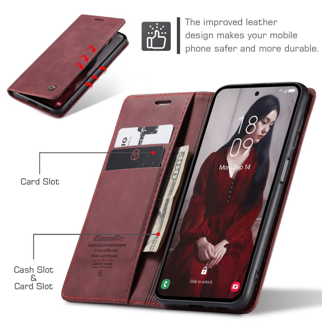 SmartUP Smartphone-Hülle für Samsung Galaxy A56 5G Klapphülle Fliphülle Tasche Full Case Cover 6,7 Zoll, Integrierte Standfunktion, zwei Kartenfächer – Bild 4 von 5