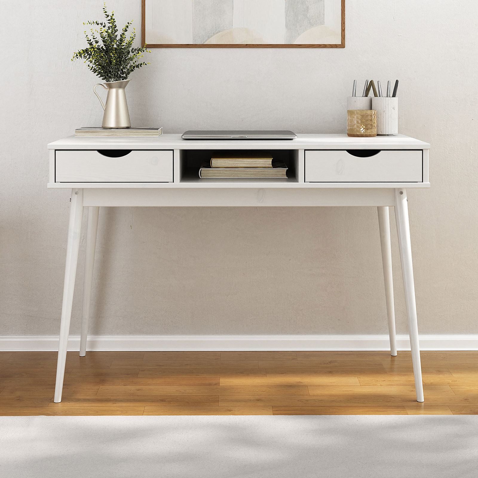 IDIMEX Schreibtisch STEFANO, Bürotisch mit Schubladen aus Massivholz Konsol günstig online kaufen