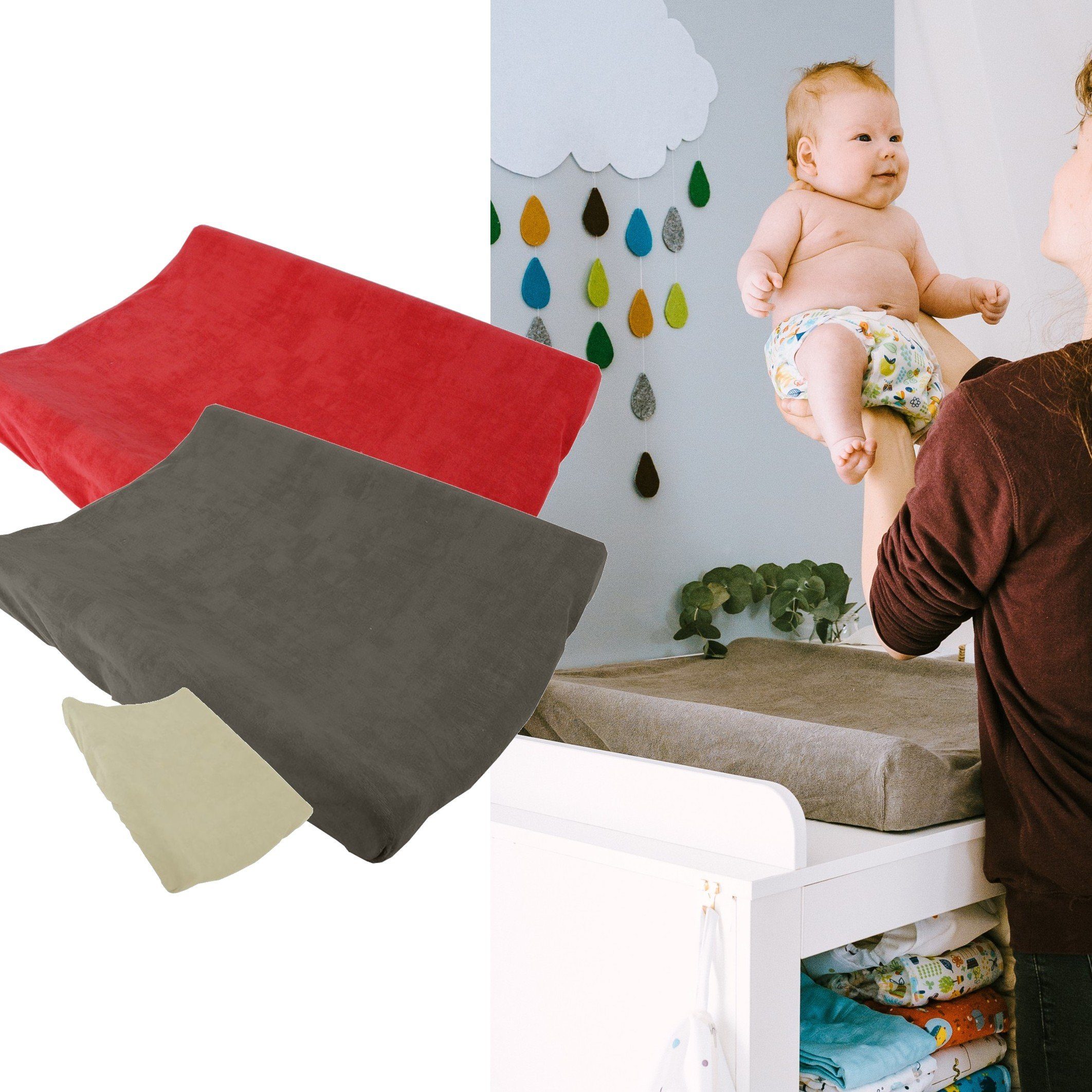 Popolini Wickelauflagenbezug Frottee Spannbezug Schmal oder Breit