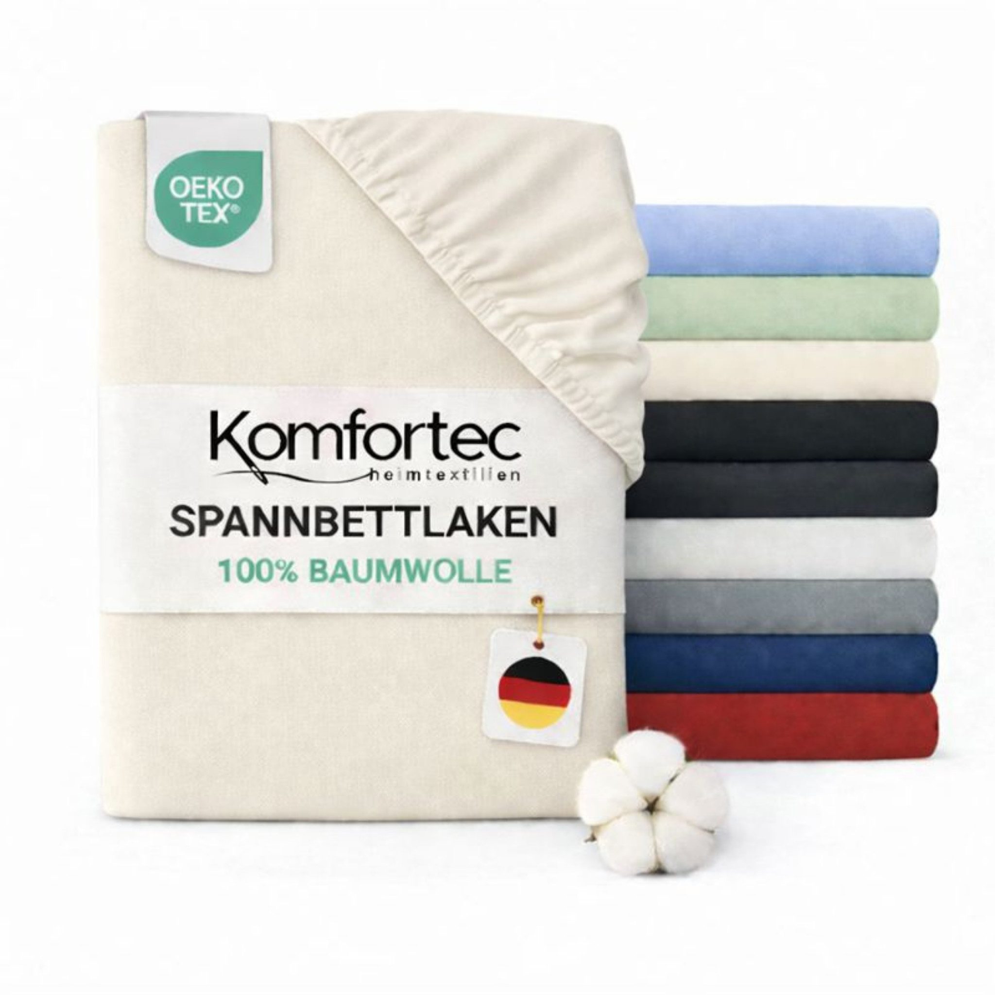 Komfortec Spannbettlaken Jersey Spannbettuch, 90x200, 140x200, 160x200, 180 günstig online kaufen