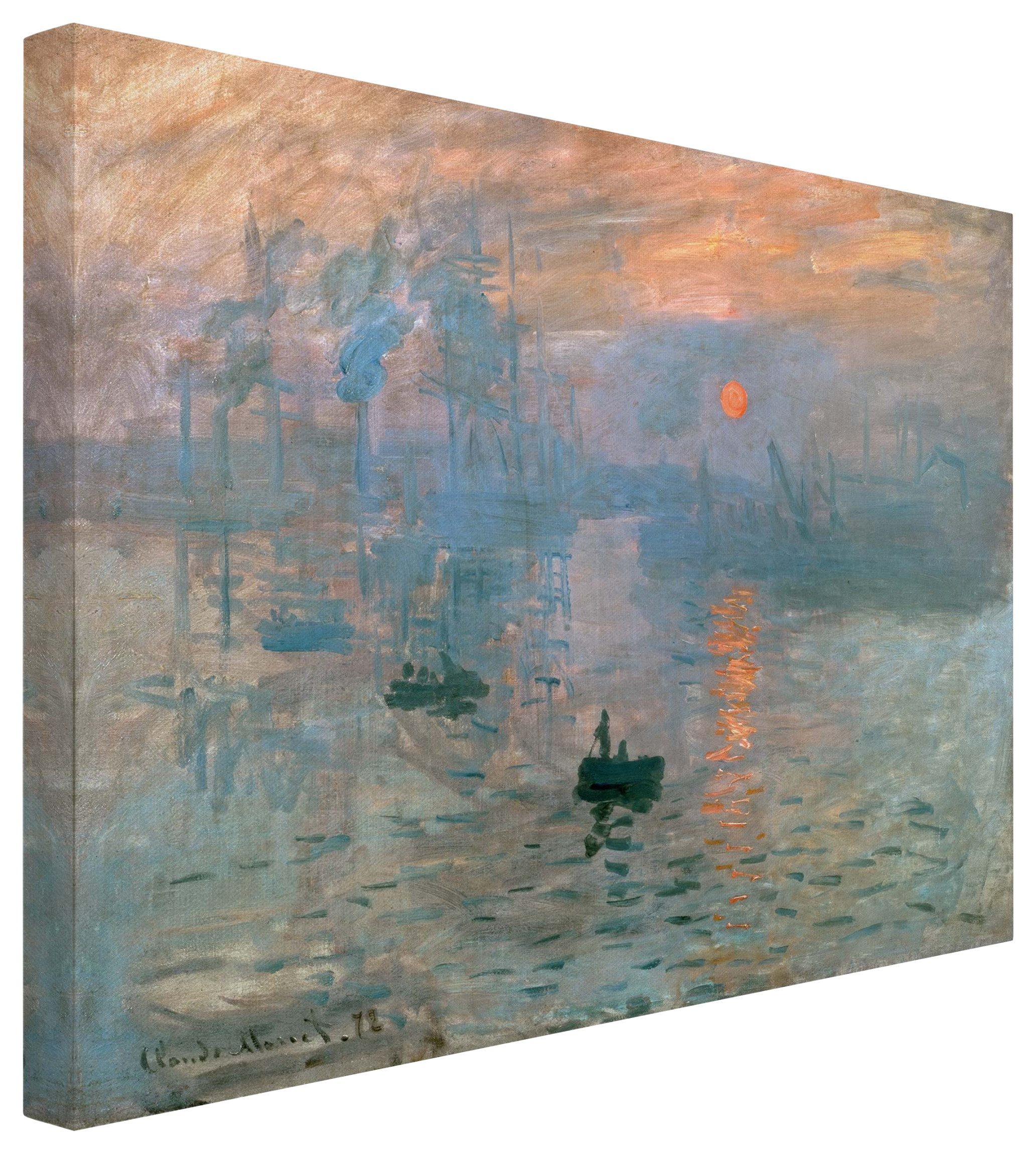 Bilderdepot24 Leinwandbild Kunstdruck Malerei Claude Monet Impression blau Bild auf Leinwand XXL, Kunst & Malerei, Wohnzimmer Schlafzimmer Küche Flur Wandbild Kunstkopie Wanddeko Druck