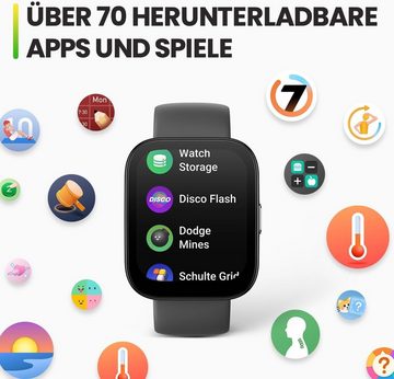 Amazfit Bip 5 Frauen und Männer. Smartwatch (1,91 Zoll, Android / iOS), Mit Bluetooth-Anruf, GPS und 4 Satelliten-Positionierungssystemen