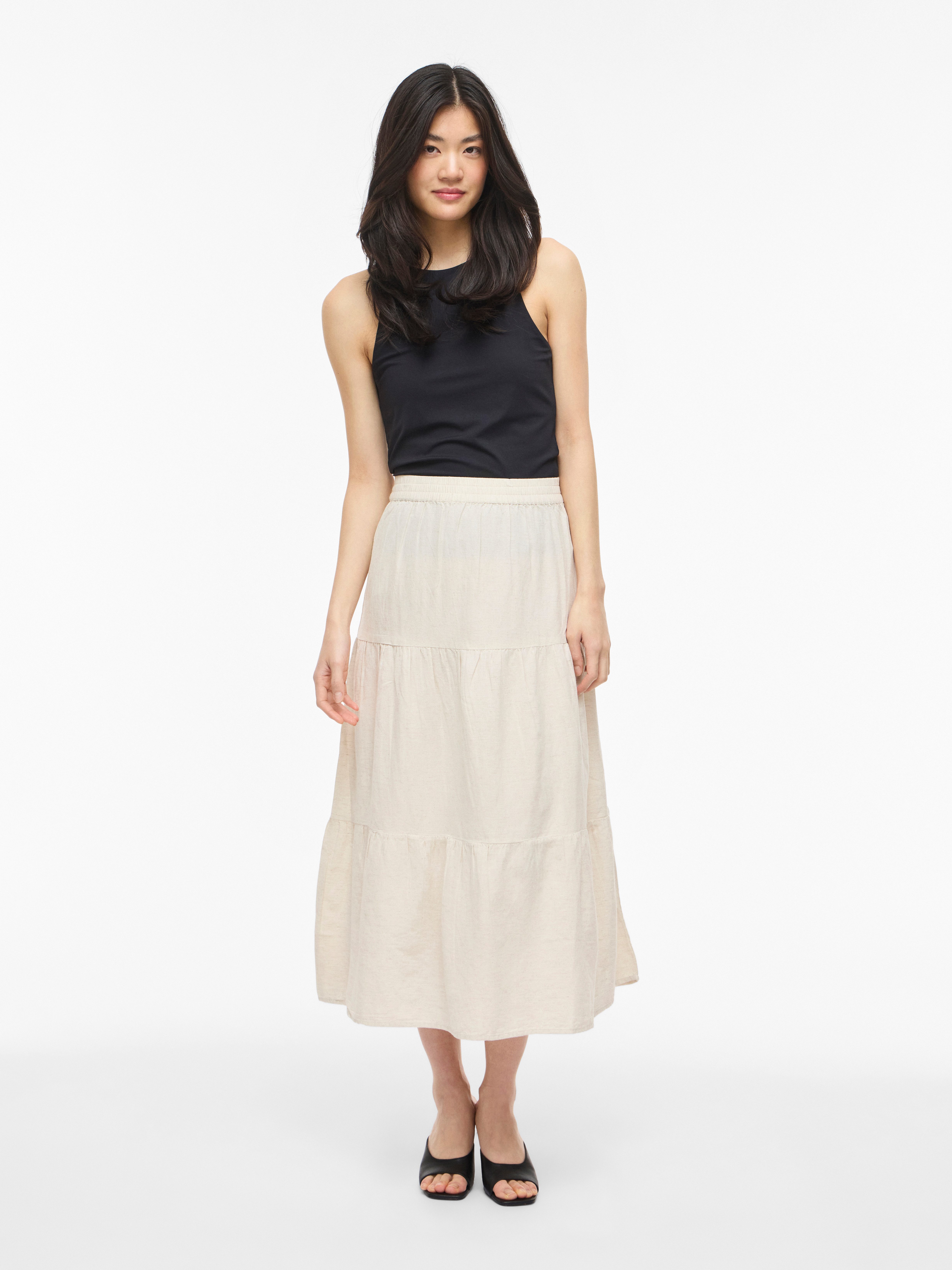 Vila Maxirock VIPRISILLA HW ANKLE SKIRT - NOOS