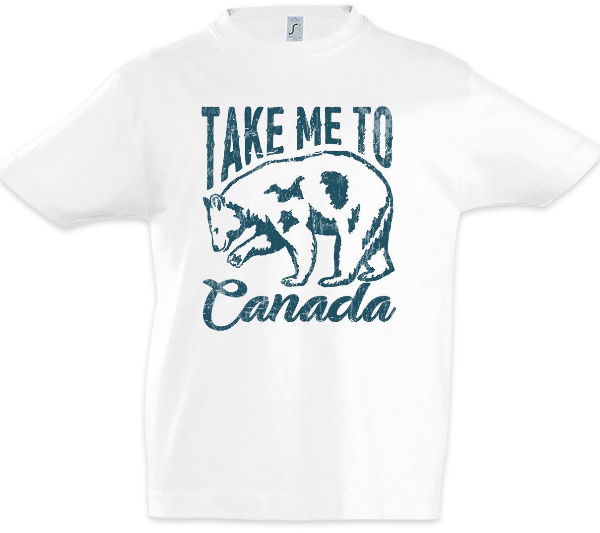 Print-Shirt Take Me To Canada Kinder T-Shirt Kanada Ahornblatt Fahne Flagge Maple