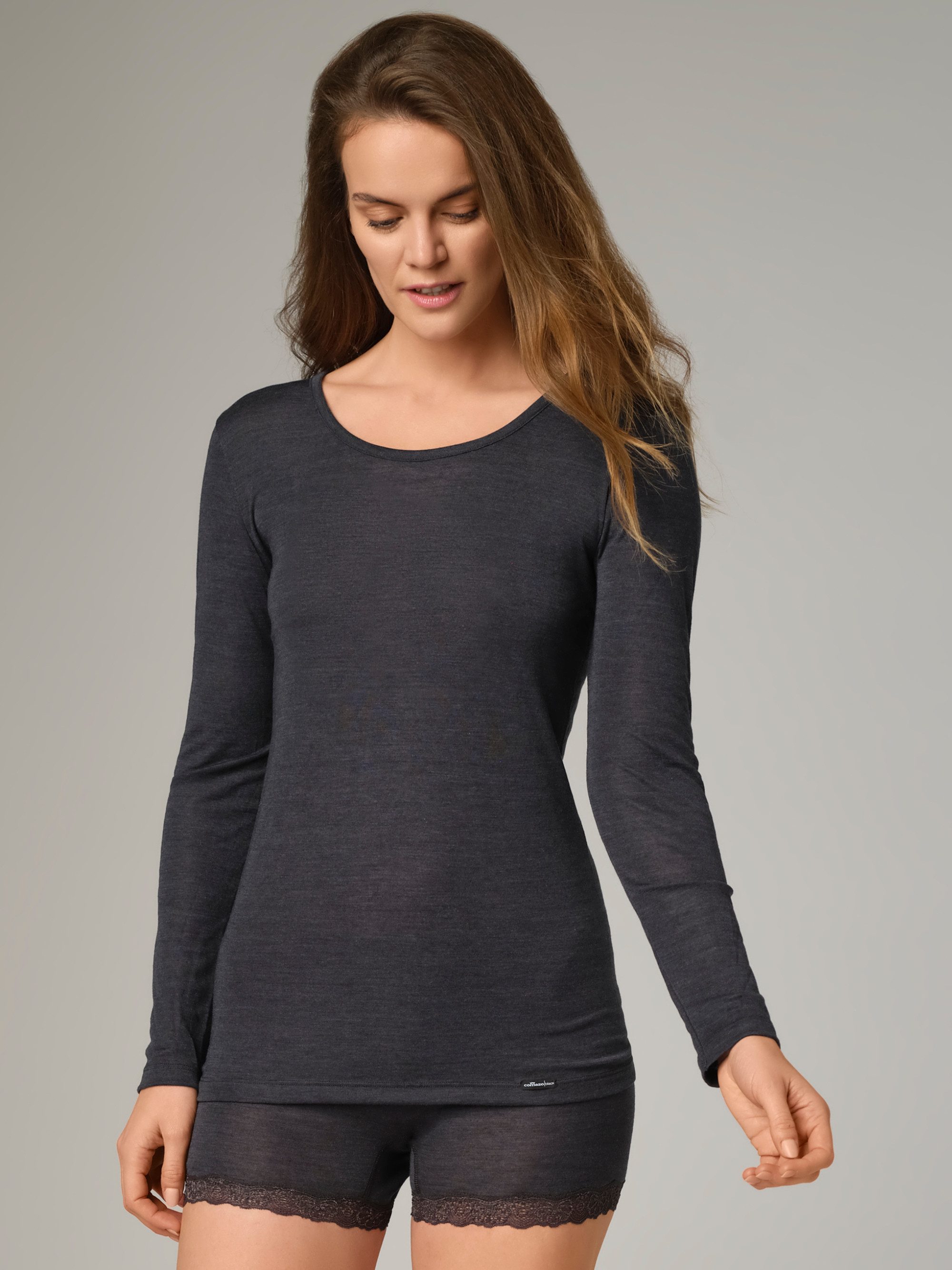 COMAZO Langarmshirt aus Merinowolle und Seide günstig online kaufen