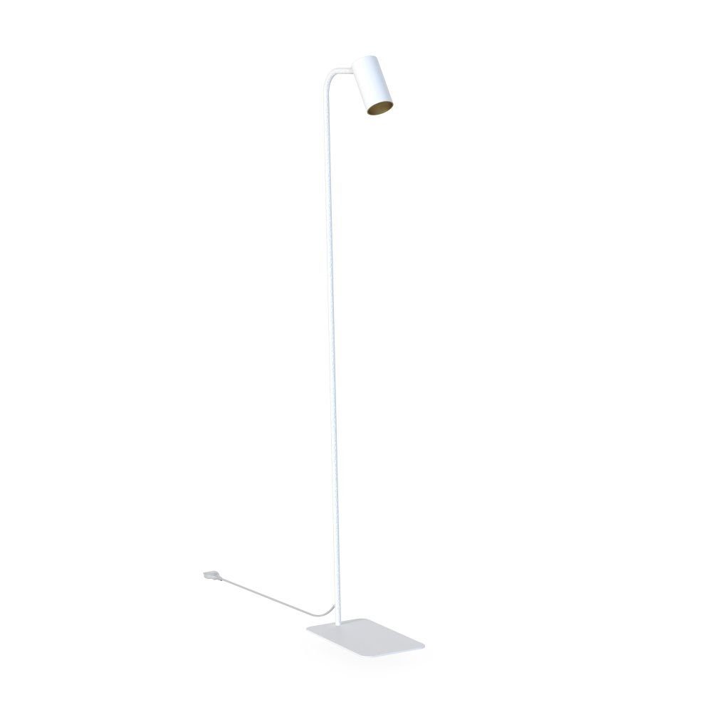 Licht-Erlebnisse Stehlampe COLENE, ohne Leuchtmittel, Stehleuchte flexibel cm klein Fußschalter 124 Wohnzimmer Weiß