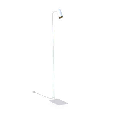Licht-Erlebnisse Stehlampe COLENE, ohne Leuchtmittel, Stehleuchte Wohnzimmer 124 cm klein flexibel Weiß Fußschalter