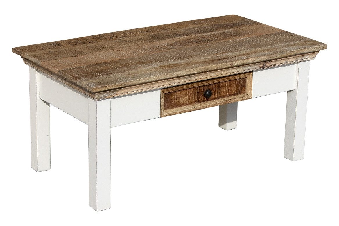 Couchtisch Couchtisch 100x40cm 'Nizza' Mango weiß natur