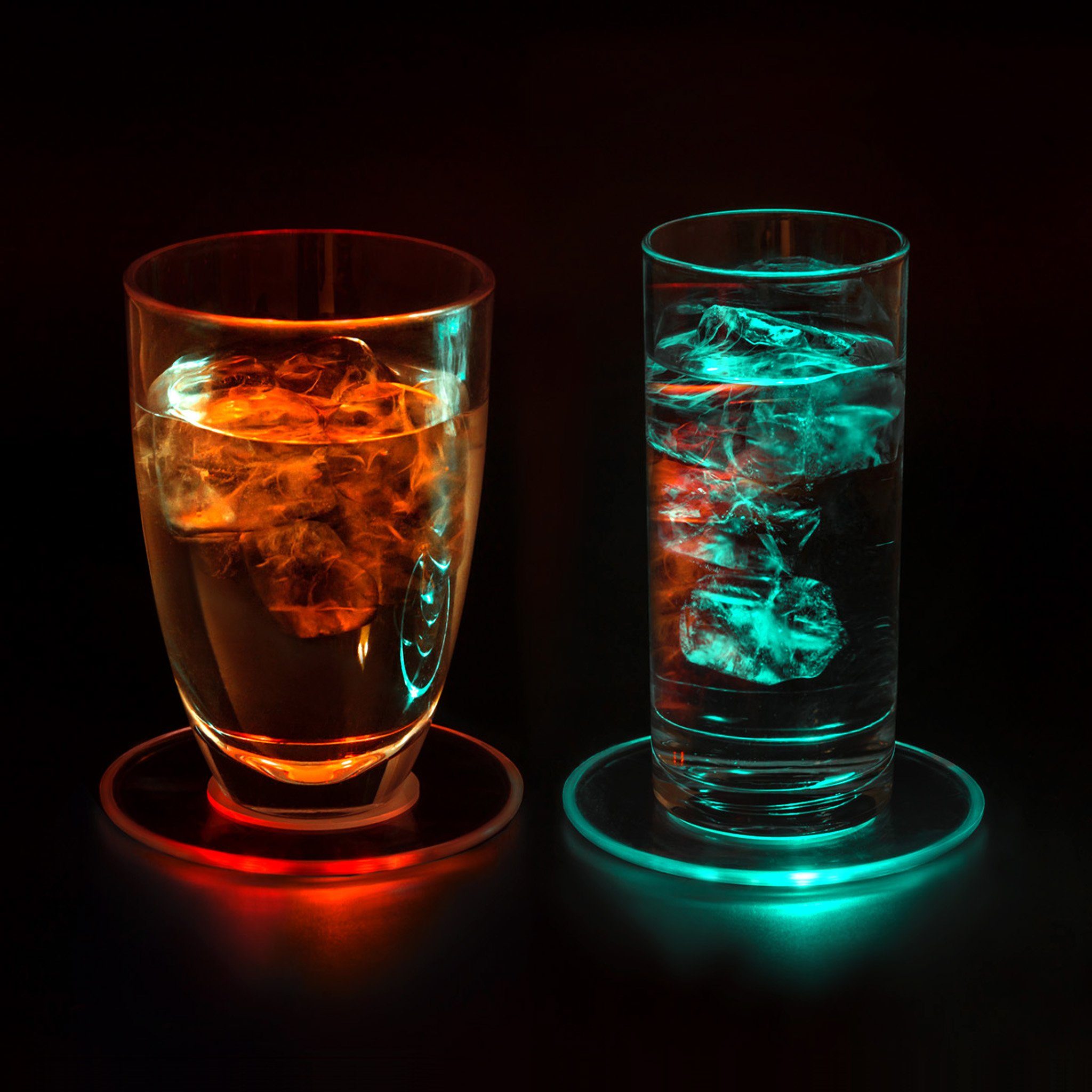 PRECORN Dekolicht 2er LED Untersetzer Bierdeckel Leuchtend f. Getränke Gläs günstig online kaufen