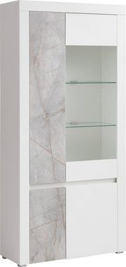 Home affaire Vitrine Stone Marble mit einem edlen Marmor-Optik Dekor, Breite 95 cm
