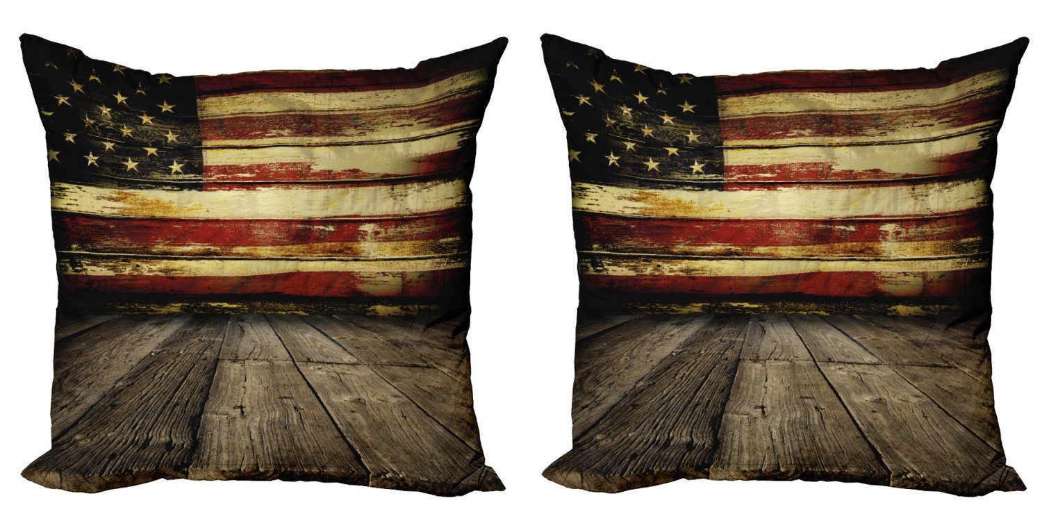 Staaten Vereinigte Holz Abakuhaus Doppelseitiger Flagge Modern Stück), Vintage Digitaldruck, Kissenbezüge Accent (2