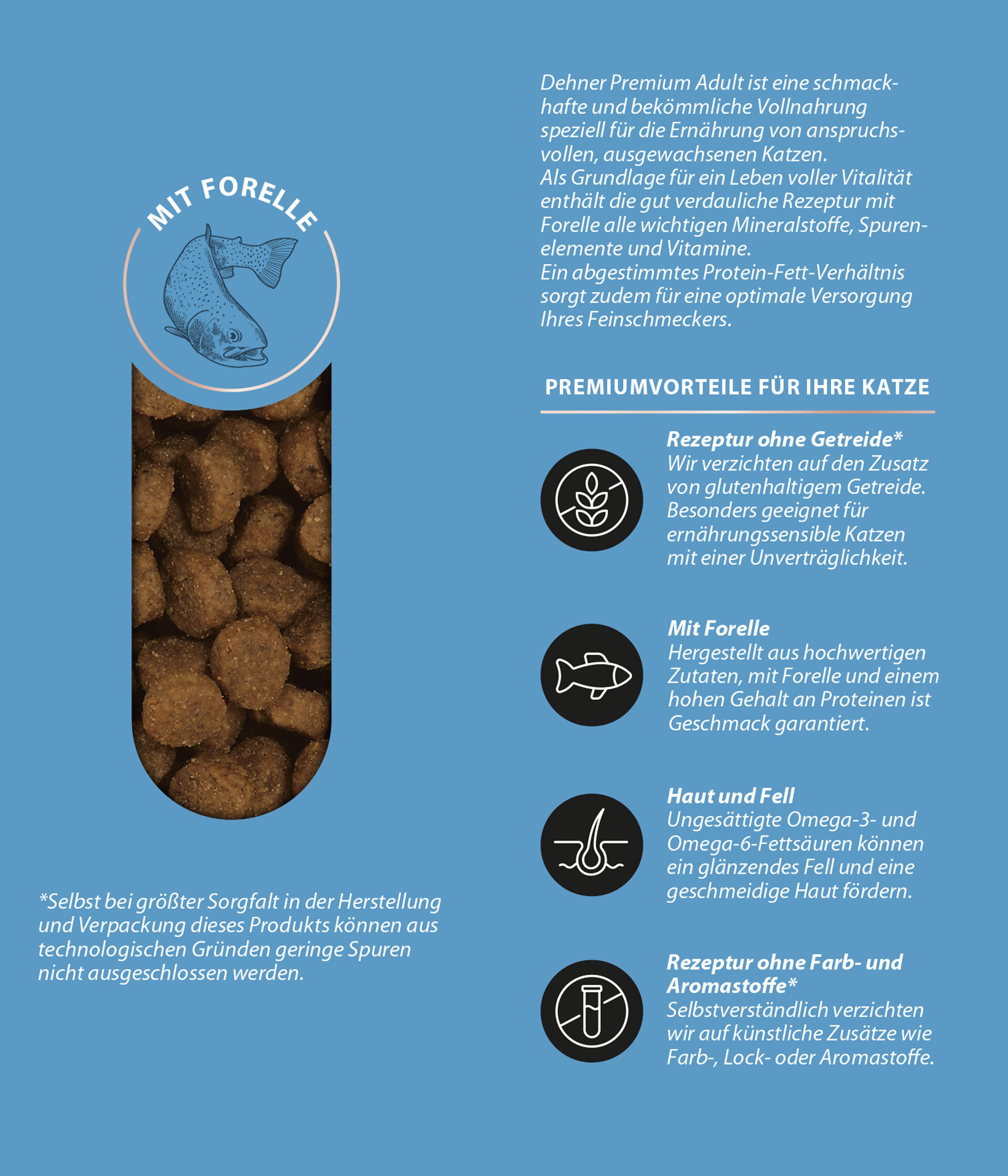 Dehner Trockenfutter, Adult, Forelle und Rind, 2 kg Forelle, Trockenfutter für: Katze