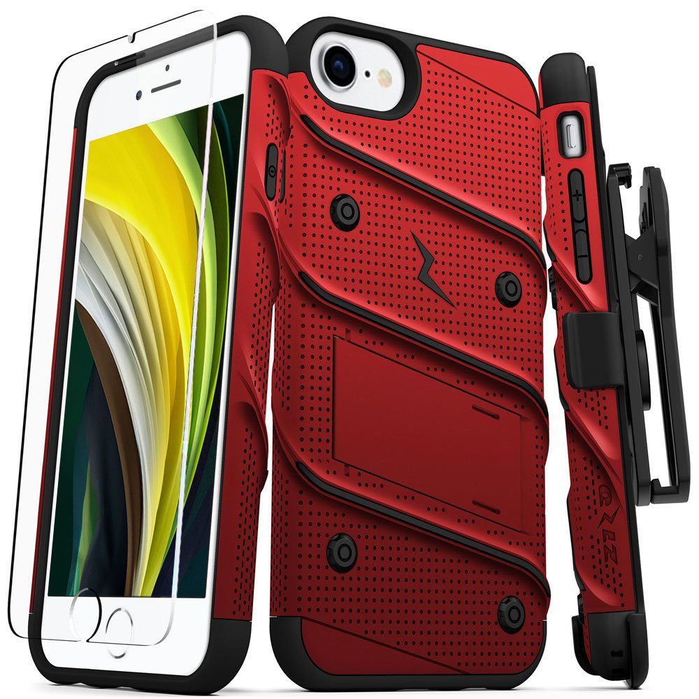 FITSU Handyhülle Hülle für iPhone 8 Outdoor Case Handyhülle 4,7 Zoll, Handyhülle für iPhone 8 inkl. Schutzglas mit Gürtelclip Outdoor Case