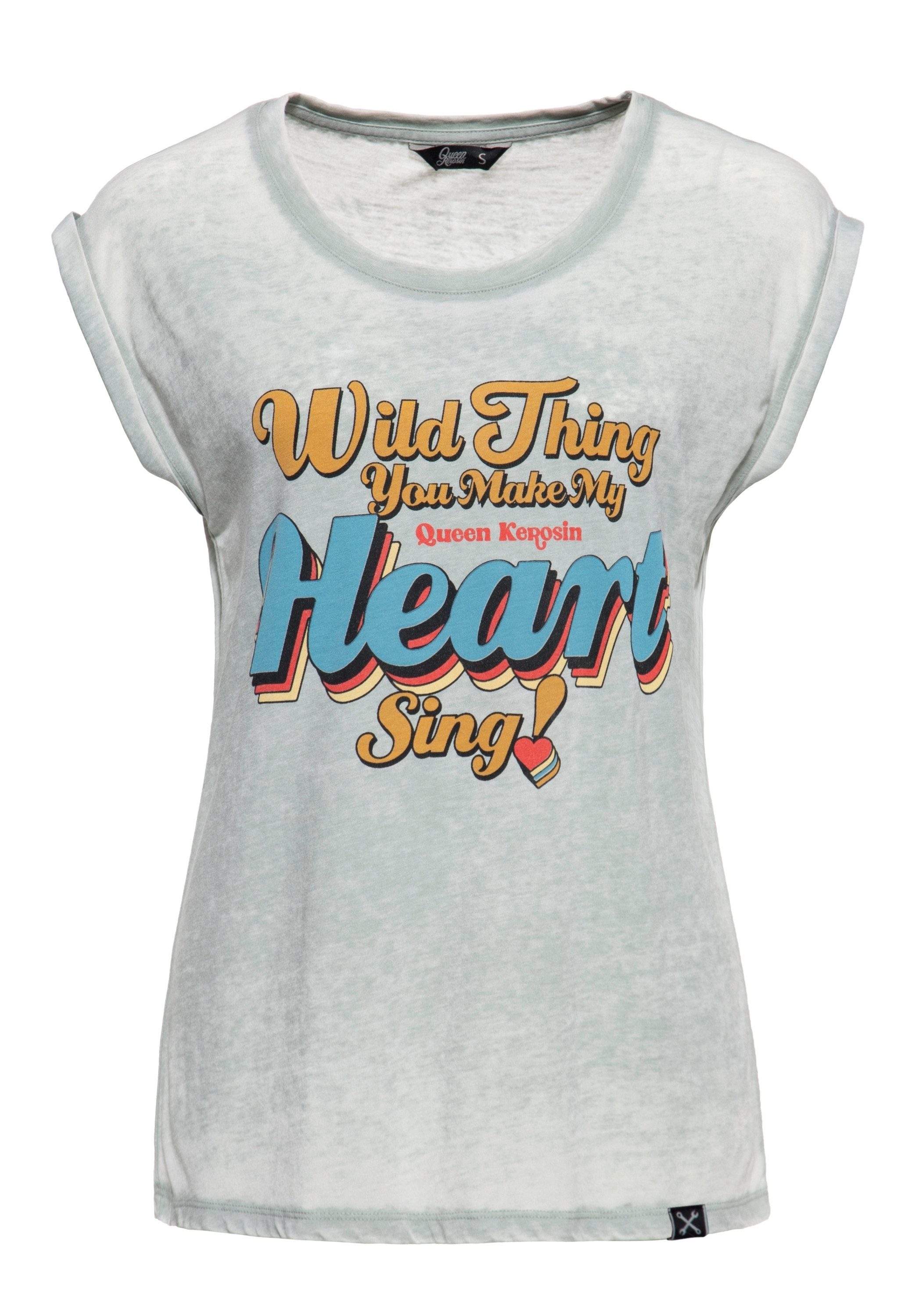 QueenKerosin T-Shirt Wild Thing (1-tlg) Frontprint günstig online kaufen