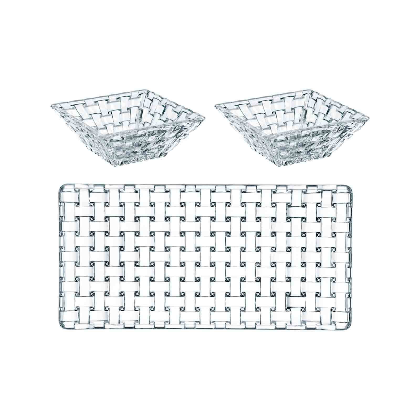 Nachtmann Servierplatte Bossa Nova Servierplatten 3er Set, Kristallglas, (3-tlg)