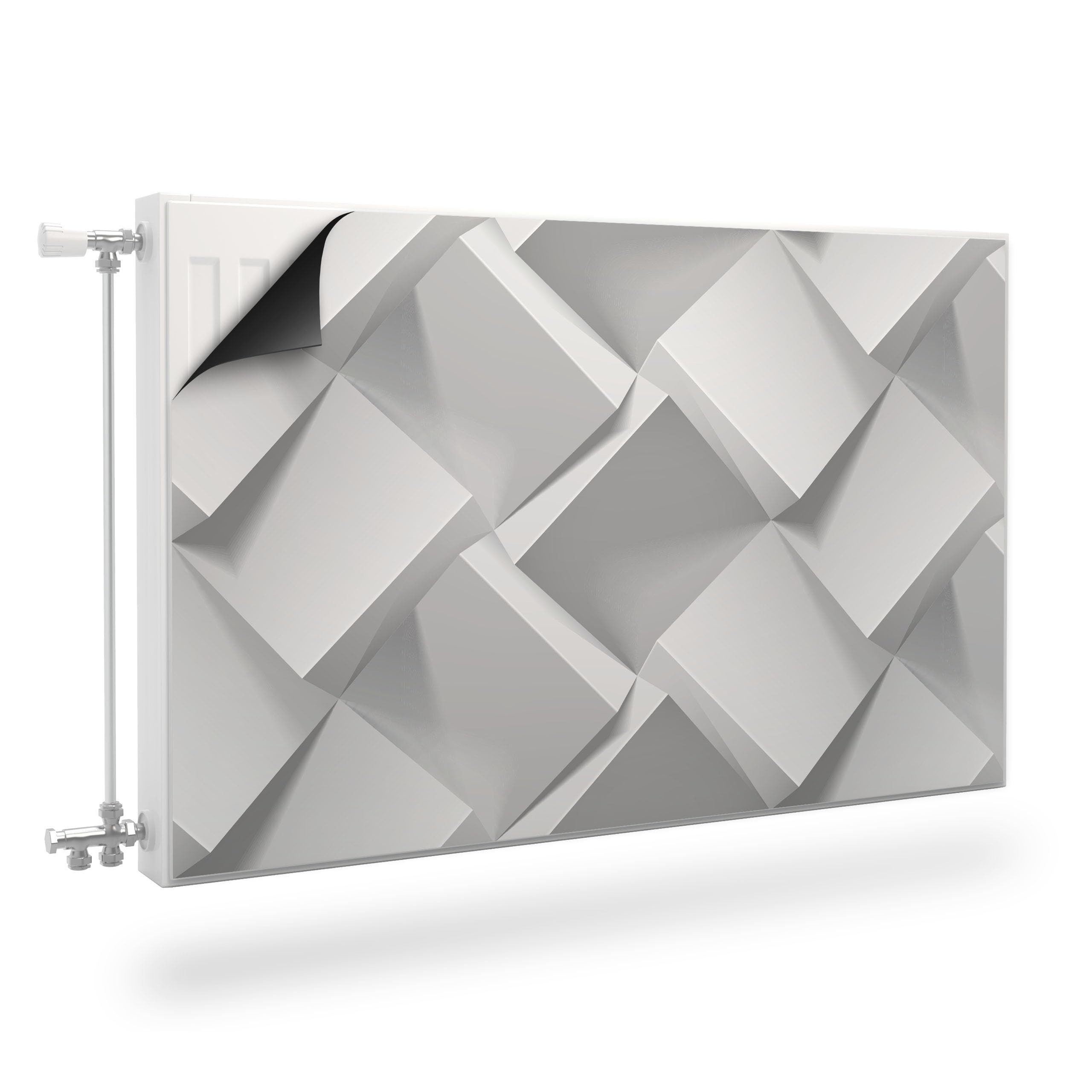 Muralo Magnetfolie Heizkörperverkleidung Geometrische Würfel 3D-Effekt, 80x60 cm, abriebfest, abwischbar
