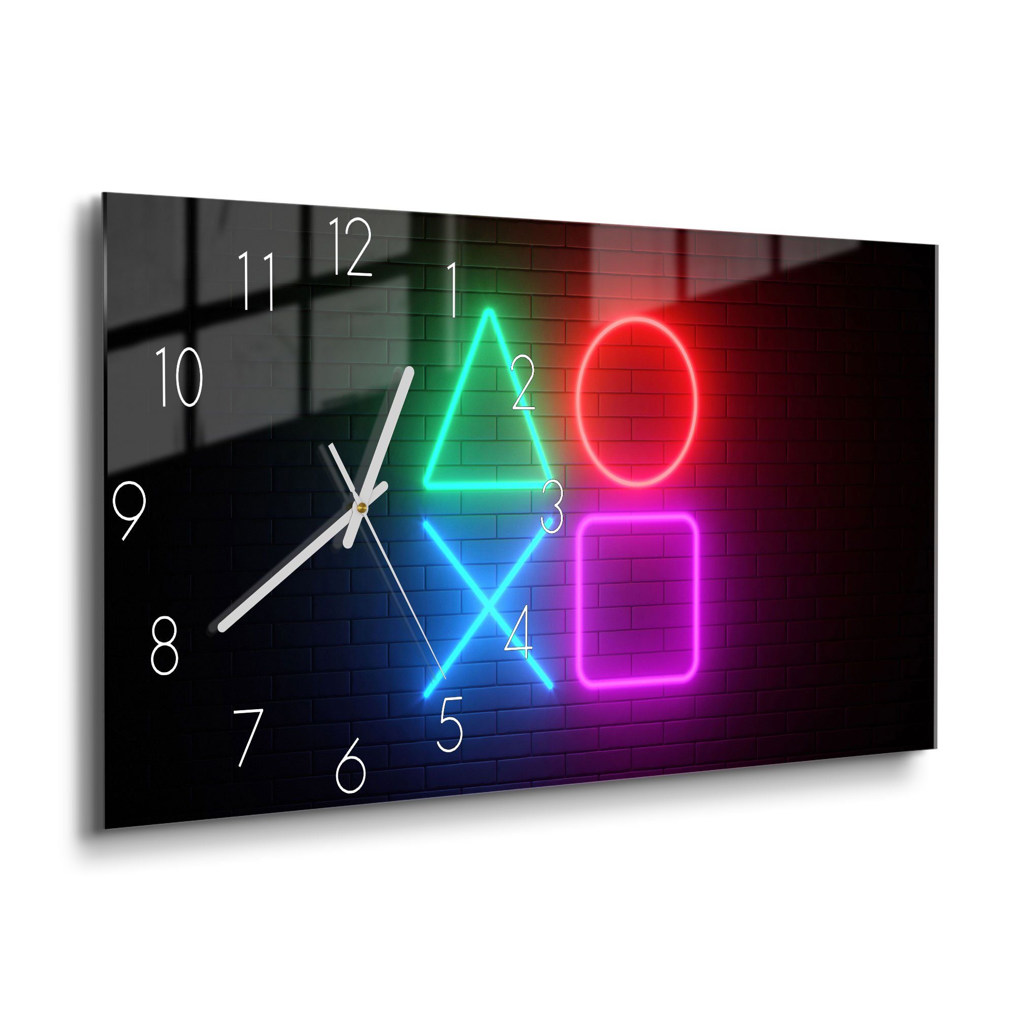 DEQORI Wanduhr 'Playstation Elemente' (Glas Glasuhr günstig online kaufen