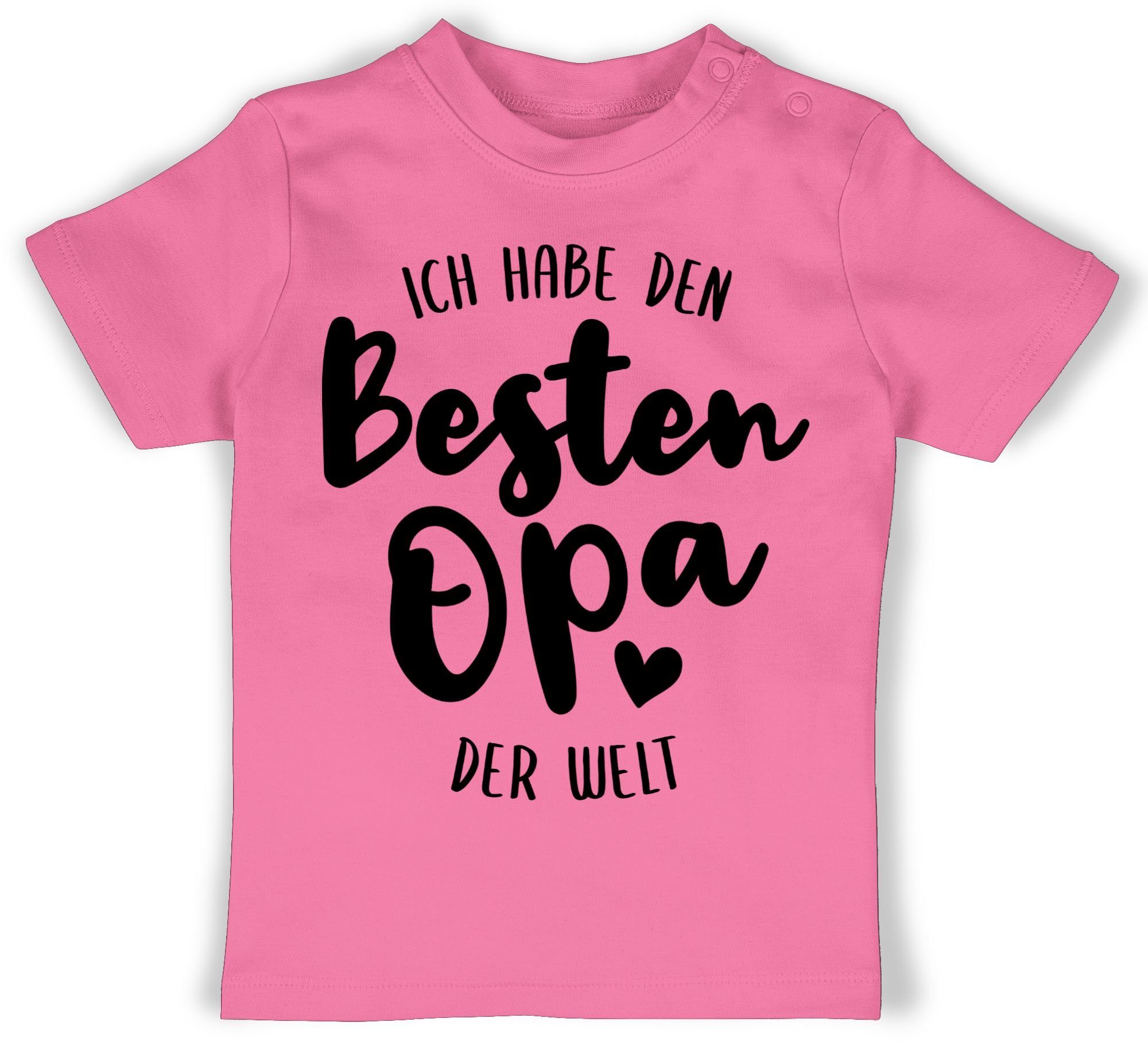 Shirtracer T-Shirt Ich habe den besten Opa der Welt schwarz Strampler Baby Mädchen & Junge 1 Pink