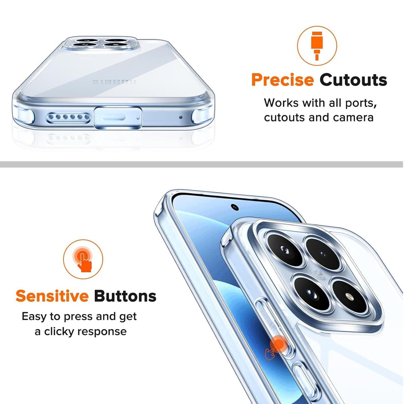 CoolGadget Handyhülle Transparent Ultra Slim Case für Xiaomi 17 6,3 Zoll, Silikon Hülle Dünne Schutzhülle für Xiaomi 17 5G Hülle – Bild 4 von 5