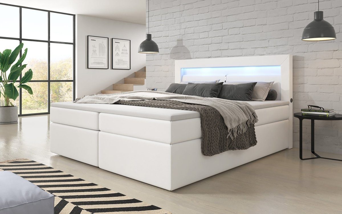 Luxusbetten24 Boxspringbett Repos, mit LED-Beleuchtung und günstig online kaufen