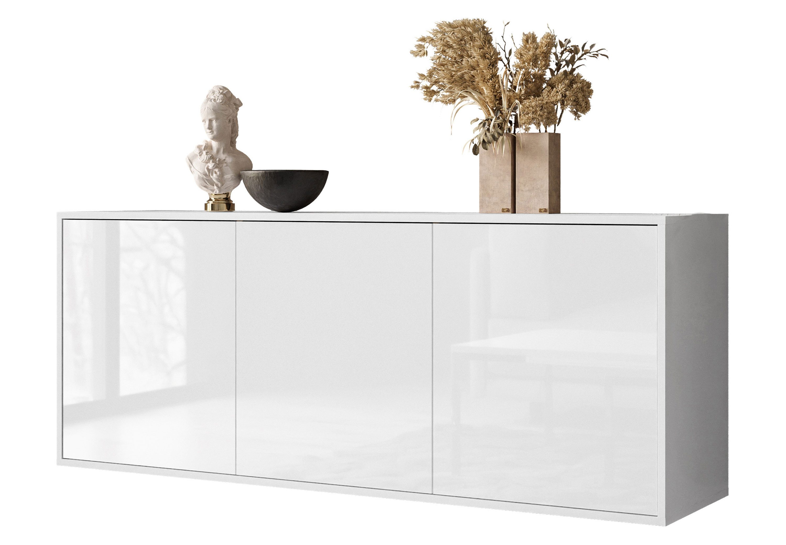 Lookway Kommode SANAYI Weiß hochglanz