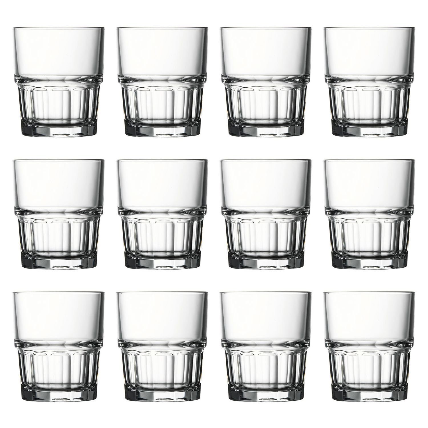 WAS Glas Wassergläser, Trinkgläser 12er Set - Next, 200ml